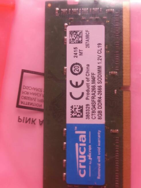 Nowe Crucial 2x8GB = 16GB Ram DDR4 SO-DIMM 2666Mhz, CL19, CT
