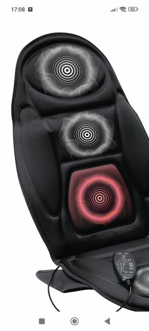 Mata na fotel samochodowy podgrzewająca i masującą