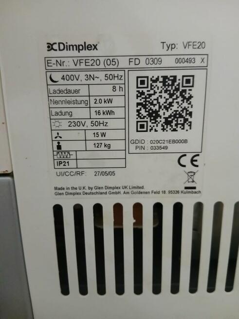 Piec akumulacyjny dynamiczny elektryczny Dimplex VFE 20 K