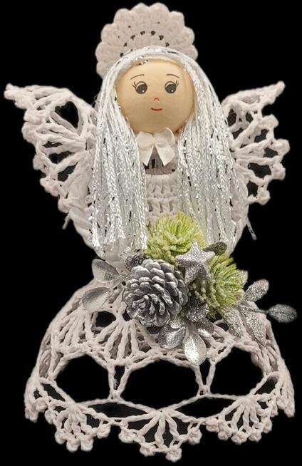 Anioł świąteczny 20cm ręcznie wykonany