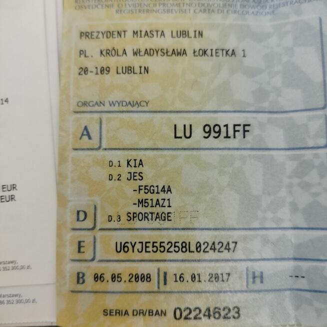 Kia Sportage 2.0, 4x4, salon Polska, LPG