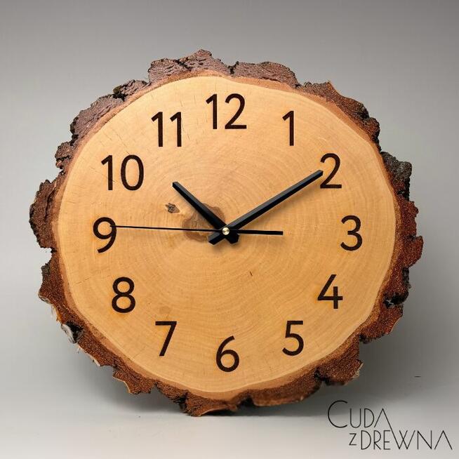 Zegar z drewna, pełna personalizacja 30 cm