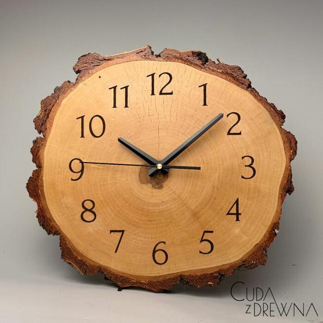 Zegar z drewna, pełna personalizacja 30 cm