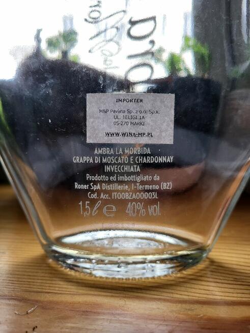 Ambra La Morbida 1,5l -PUSTA-kolekcjonerska - real foto