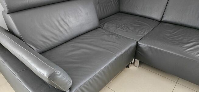 Narożnik ze skóry naturalnej - czarny - OKAZJA !!!