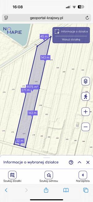 Duża działka rolna z dojazdem drogą asfaltową