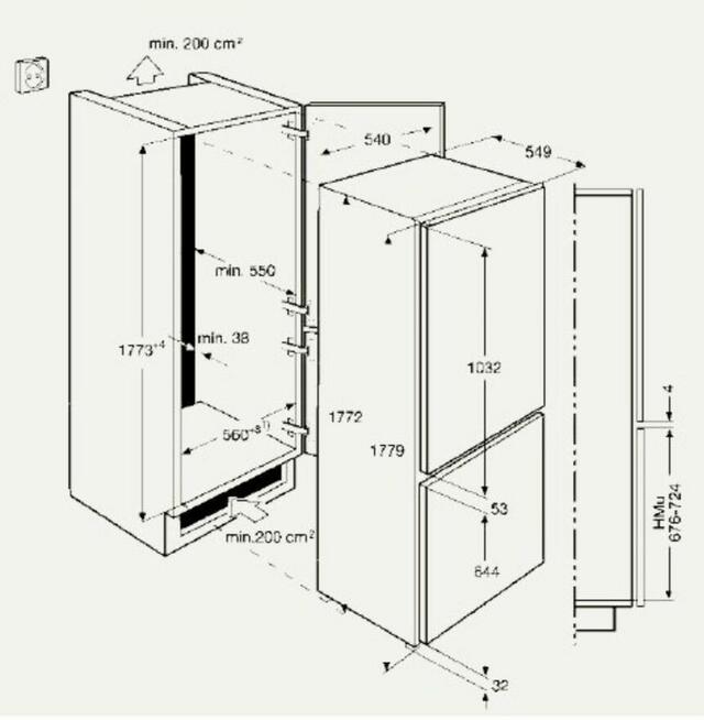 Lodówka pod zabudowę Electrolux