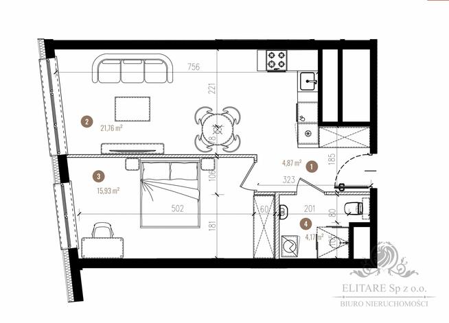 Mieszkanie 46,73m2 ,2 pok. w Centrum Wrocławia/Stare Miasto, Szczepin