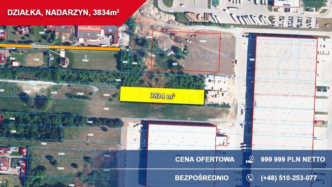 Działka przemysłowo-usługowa 3834 m² NADARZYN przy trasie S8