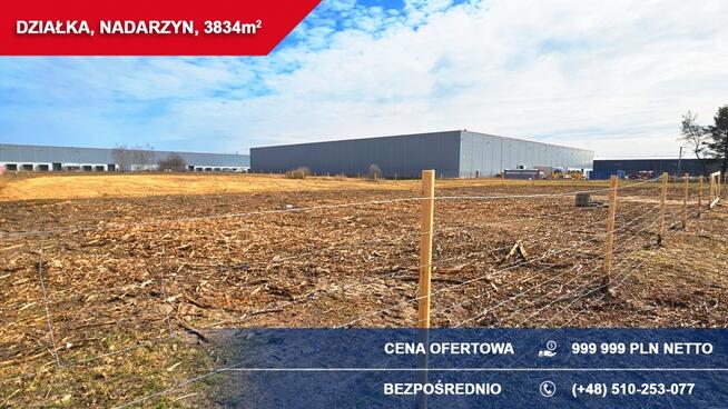 Działka przemysłowo-usługowa 3834 m² NADARZYN przy trasie S8