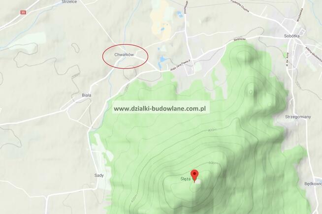 Działka budowlana z lasem w Chwałkowie