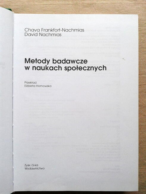 Metody badawcze w naukach społecznych - D. Nachmias