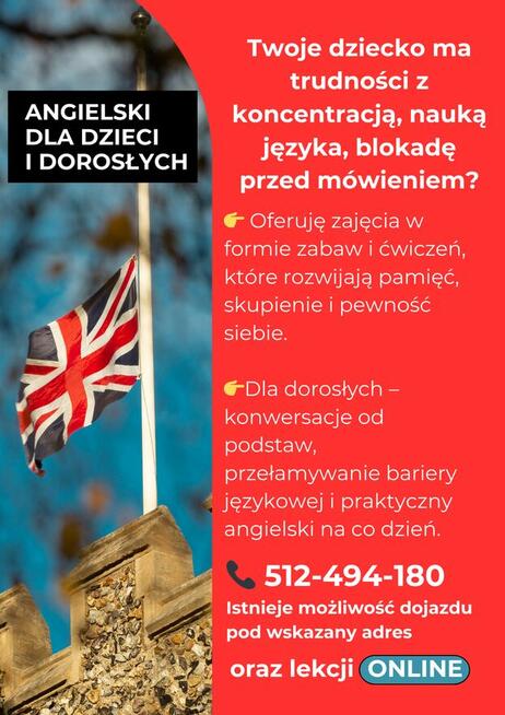 Korepetycje z j. angielskiego dla dzieci dorosłych
