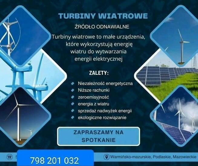 Zestaw Turbina instalacja PV i magazyn energii za 25.000 bru