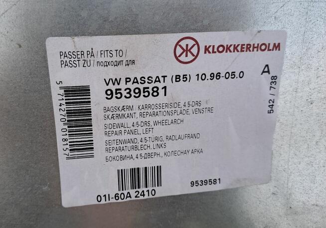 Repertuarka błotnika tylnego lewa