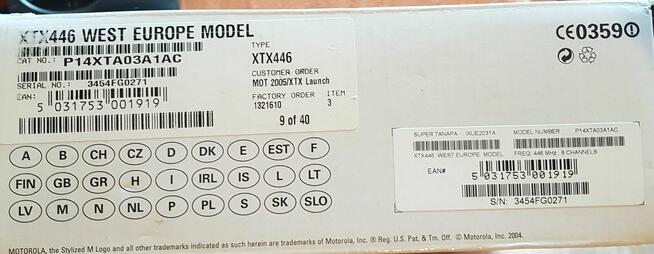 Zestaw 4 radiotelefonów PMR Motorola XTX446