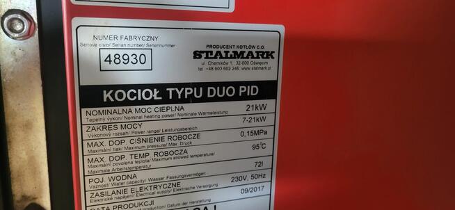 Piec na ekogroszek V klasa 21kw 2017r