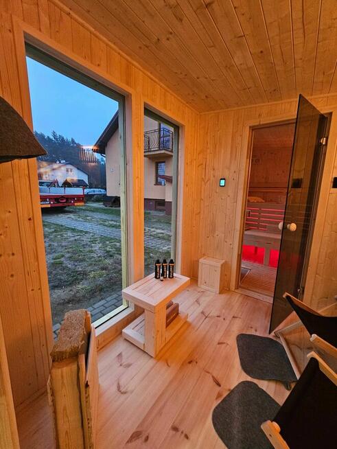 Sauna ogrodowa Premium izolowana z Przedsionkiem oraz Tarasem