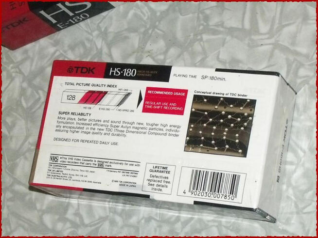 TDK HS E-180,,, VHS kaseta 2 PACK ,,, Folia