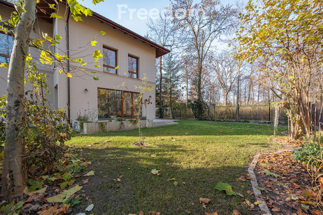 Stylowy bliźniak przy ścianie lasu