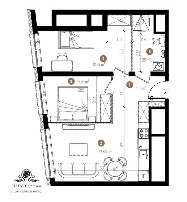 Apartament 52,34m2 ,3 pok. w stanie deweloperskim/Stare Miasto