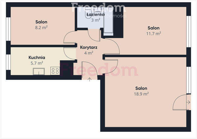 3 pokoje, 1. piętro – os. Generałów Olsztyn