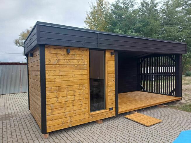 Sauna Ogrodowa ocieplona z dużym Tarasem miejscem na balię