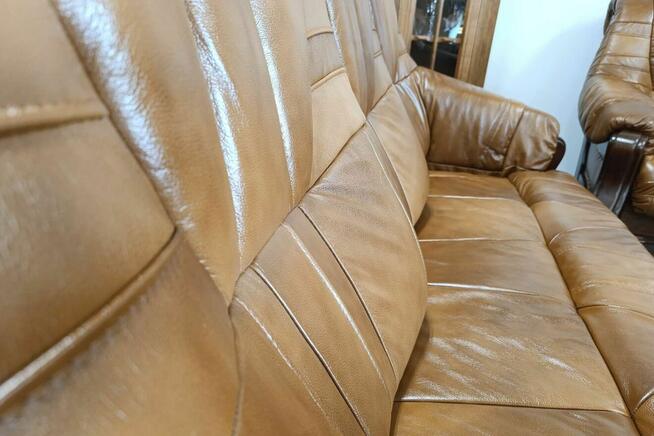 Komplet PATRYCJA ! Skóra + drewno dębowe! Od zaraz