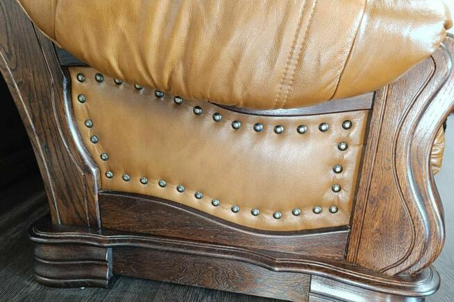 Komplet PATRYCJA ! Skóra + drewno dębowe! Od zaraz