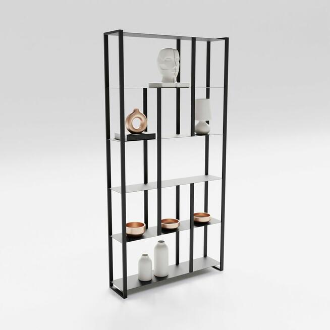 Regał stalowy loft z półkami z blachy 180x90cm