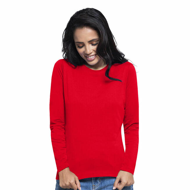 Damska koszulka z długim rękawem longsleeve brązowa B&C