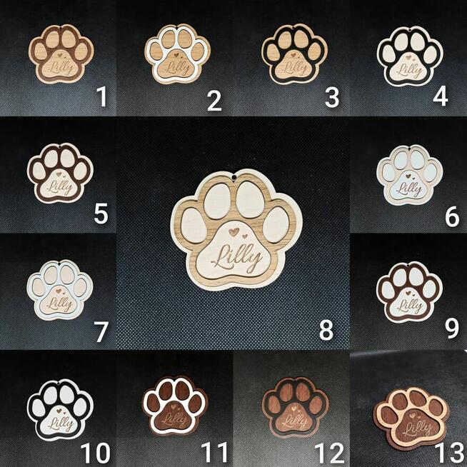 Świąteczna Bombka - Łapka z imieniem pieska