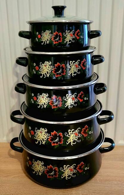 Garnki emaliowane czarne 99zl