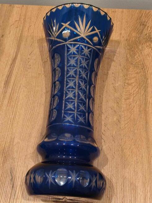 szklo PRL-kobaltowy wazon Huta Violetta- 269 zł