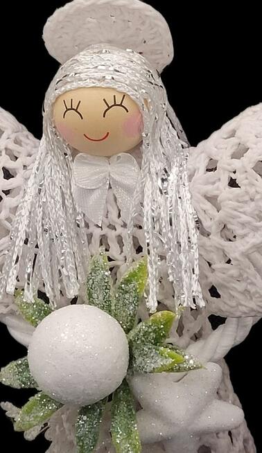 Świąteczny Anioł 20cm ręcznie wykonany
