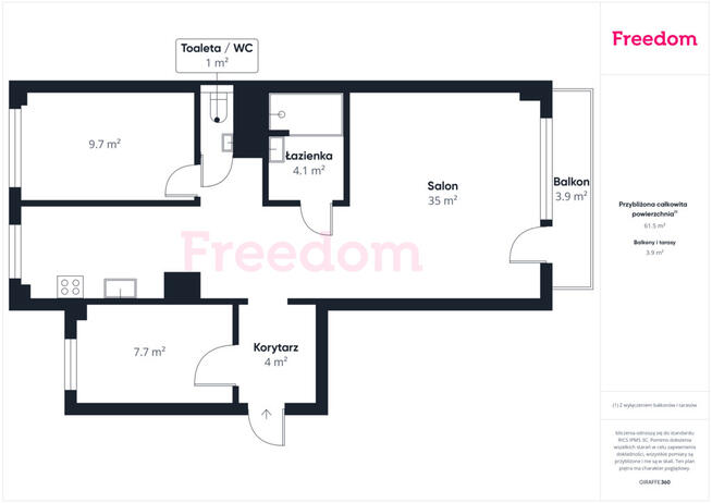 Na wynajem mieszkanie 3 pokoje po remoncie Elbląg