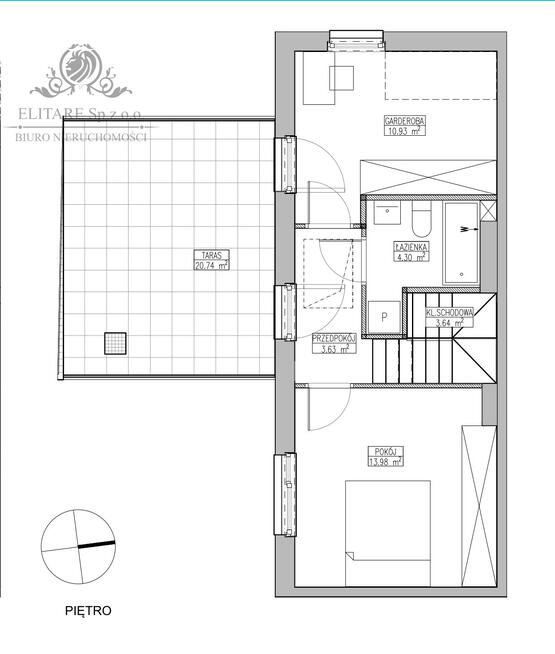 Mieszkanie Atrialne 81,16m2+ogr16,54m2+ taras20,74m2+ mp/ Jagodno