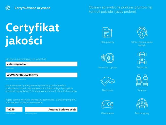 Volkswagen Golf 1.5 eTSI 150KM DSG R-line Kamera Ambiente MatrixLed 1wł SalonPL Gwar.