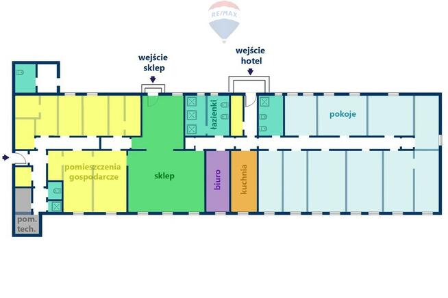 Hotel pracowniczy i sklep, Guzów, gm. Wiskitki.