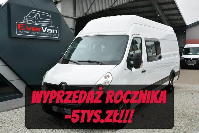 Renault Master najdłuższy, najwyższy L4H3 7 osobowy brygadówka max doka 165KM