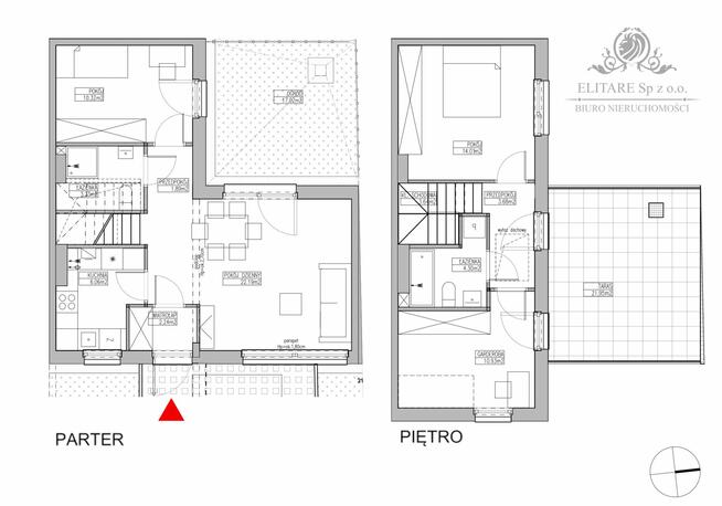 Mieszkanie Atrialne 82,49m2 +ogród 17,01m2 + taras 21,95m2 + mp/ Jagodno