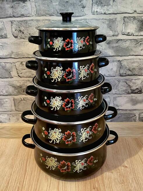 Garnki emaliowane czarne 99zl