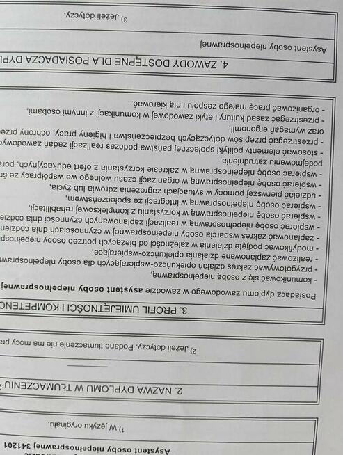 Asystent osoby niepełnosprawnej