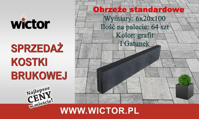 Krawężnik 6x20x100 obrzeże rabatka KOST-BET