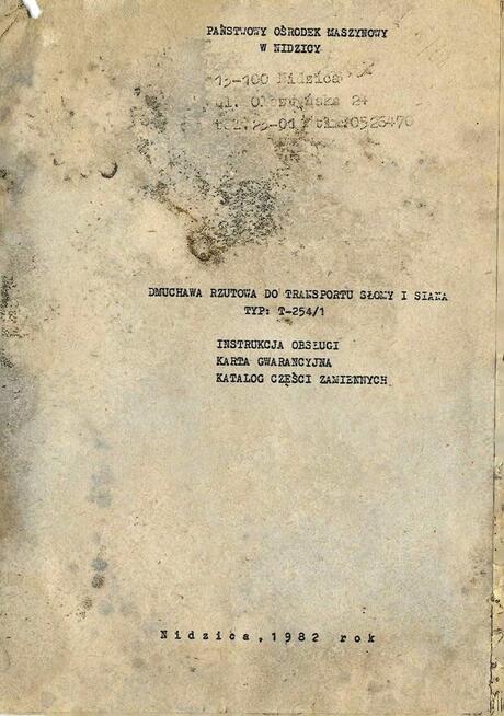 Instrukcje Obsługi i Montażu Maszyn Rolniczych !!!