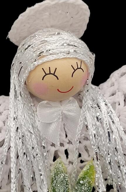 Świąteczny Anioł 20cm ręcznie wykonany