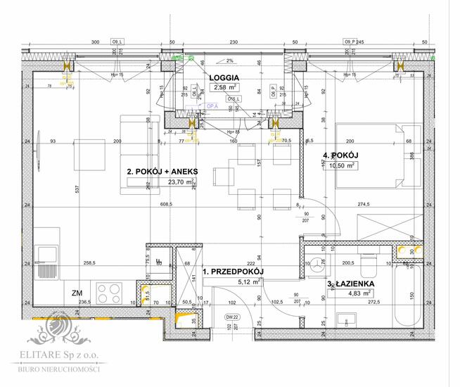 Mieszkanie 2 pok. 44,15m2 z loggią /Os. Powstańców Śląskich obok Sky Tower