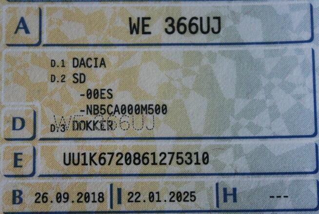 Dacia Dokker FV23% SalonPL Confort 1.6Sce 102KM 1WŁ Bluetooth Gwarancja