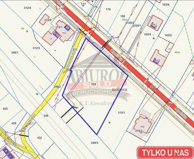 Żędowice narożna działka 26,17 a, pod dom i usługi