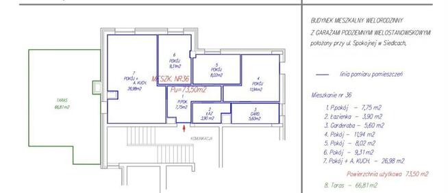 Mieszkanie w centrum z dużym tarasem 70 m²